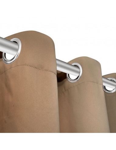 2 Pz Tende Oscuranti con Occhielli in Metallo 135x175 cm Crema
