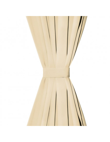 2 Pz Tende in Micro Raso con Passanti 140x225 cm Beige