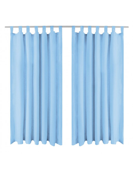 2 Pz Tende in Micro Raso con Passanti 140x225 cm Turchesi