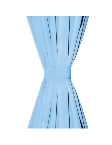 2 Pz Tende in Micro Raso con Passanti 140x225 cm Turchesi