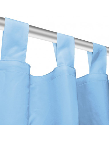 2 Pz Tende in Micro Raso con Passanti 140x225 cm Turchesi