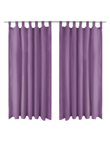 2 Pz Tende in Micro Raso con Passanti 140x175 cm Lilla