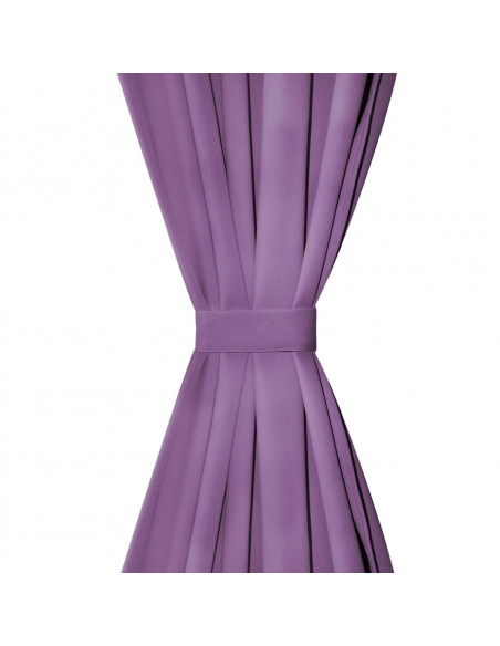 2 Pz Tende in Micro Raso con Passanti 140x175 cm Lilla