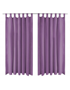 2 Pz Tende in Micro Raso con Passanti 140x225 cm Lilla