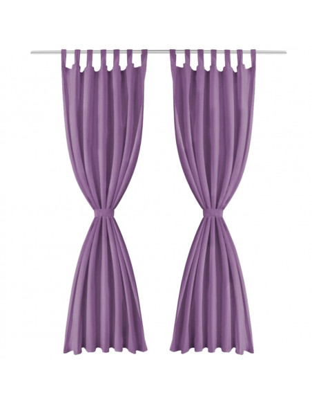 2 Pz Tende in Micro Raso con Passanti 140x225 cm Lilla