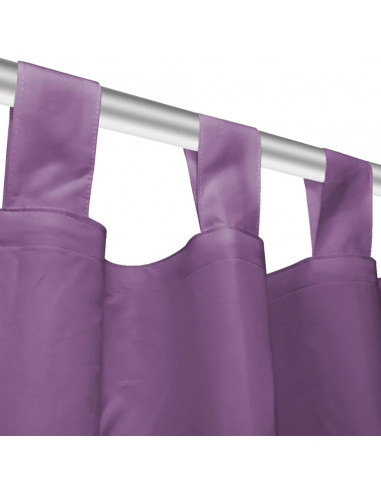 2 Pz Tende in Micro Raso con Passanti 140x225 cm Lilla