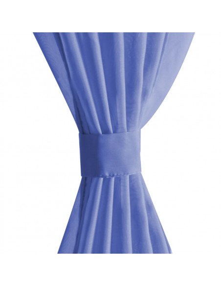 2 Pz Tende in Voile 140x245 cm Blu Reale