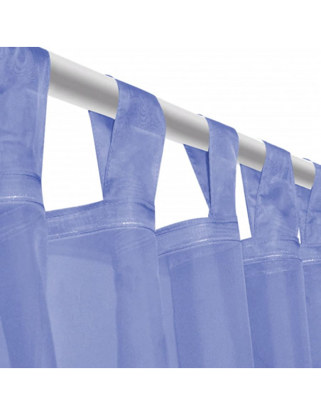 2 Pz Tende in Voile 140x245 cm Blu Reale