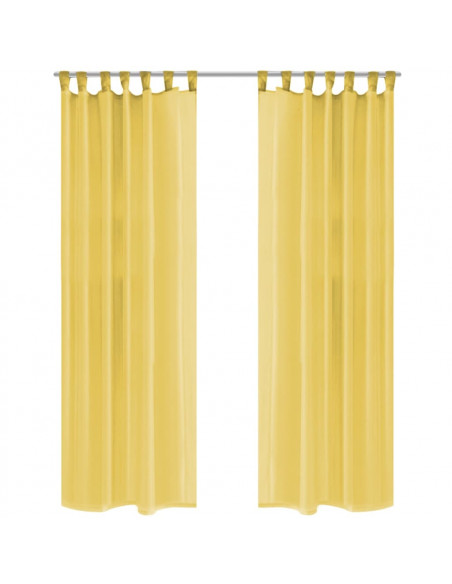 2 Pz Tende in Voile 140x175 cm Giallo