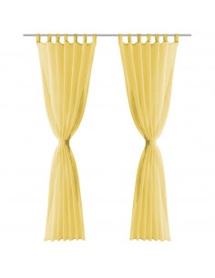2 Pz Tende in Voile 140x175 cm Giallo 2