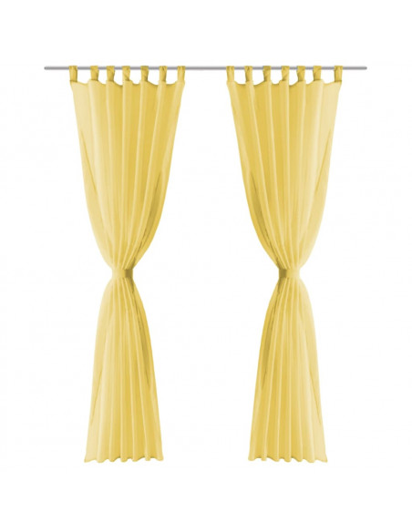 2 Pz Tende in Voile 140x175 cm Giallo