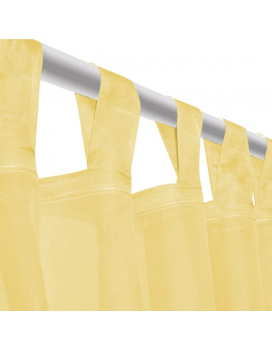 2 Pz Tende in Voile 140x175 cm Giallo