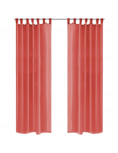 2 Pz Tende in Voile 140x225 cm Rosso