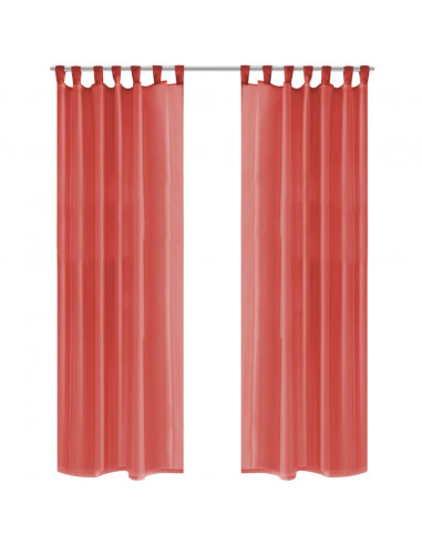 2 Pz Tende in Voile 140x225 cm Rosso