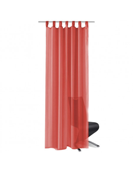 2 Pz Tende in Voile 140x225 cm Rosso