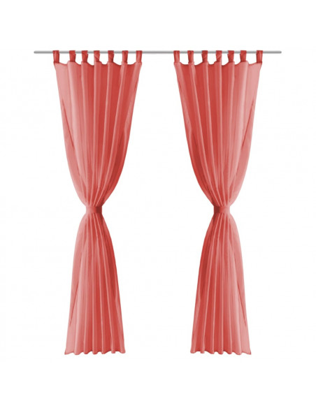 2 Pz Tende in Voile 140x225 cm Rosso