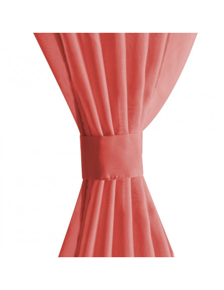 2 Pz Tende in Voile 140x225 cm Rosso