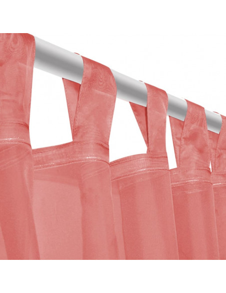 2 Pz Tende in Voile 140x225 cm Rosso