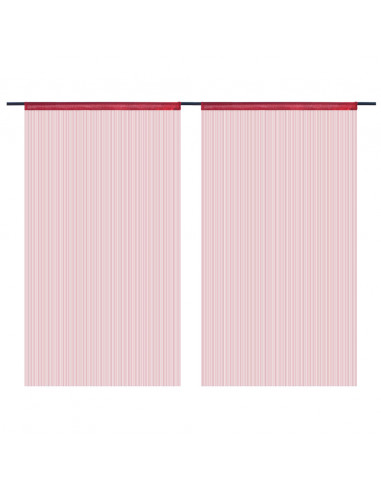 2 Pz Tende a Fili 100x250 cm Rosso Borgogna