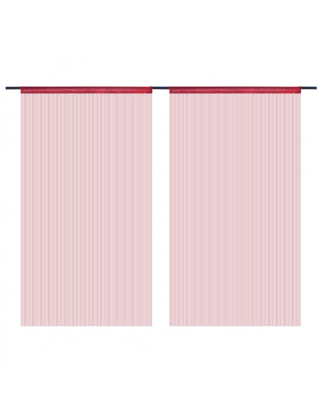 2 Pz Tende a Fili 100x250 cm Rosso Borgogna