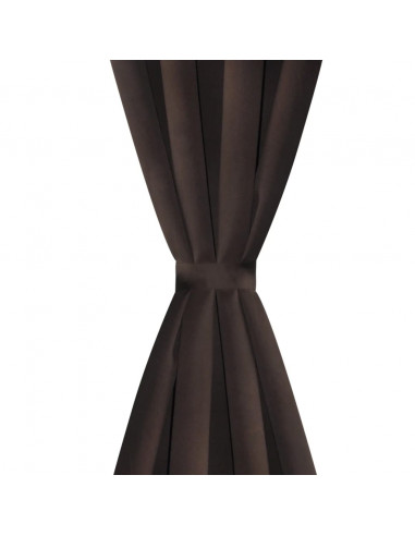 2 Pz Tende Oscuranti con Occhielli in Metallo 135x175cm Marroni