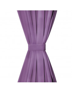 2 Pz Tende in Micro Raso con Passanti 140x245 cm Lilla 2