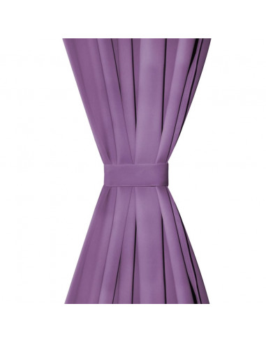 2 Pz Tende in Micro Raso con Passanti 140x245 cm Lilla