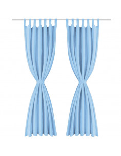 2 Pz Tende in Micro Raso con Passanti 140x175 cm Turchesi 2