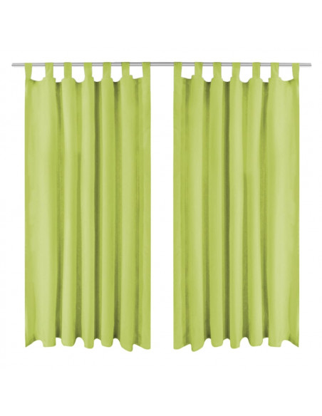2 Pz Tende in Micro Raso con Passanti 140x225 cm Verdi