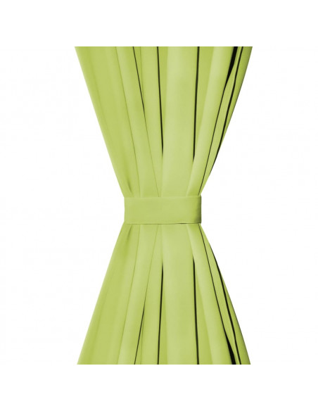 2 Pz Tende in Micro Raso con Passanti 140x225 cm Verdi