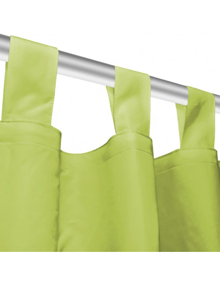 2 Pz Tende in Micro Raso con Passanti 140x225 cm Verdi