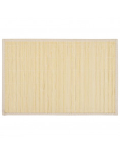 6 Tovagliette di Bamboo 30 x 45 cm Naturale