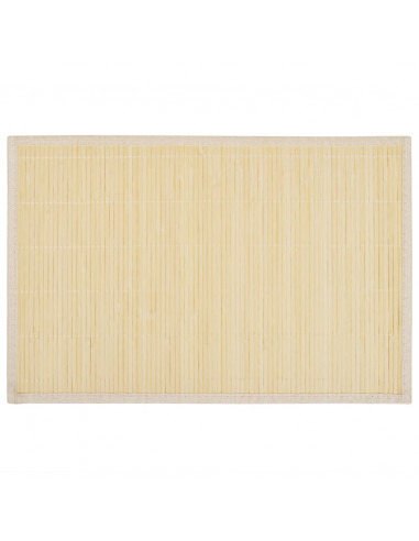 6 Tovagliette di Bamboo 30 x 45 cm Naturale