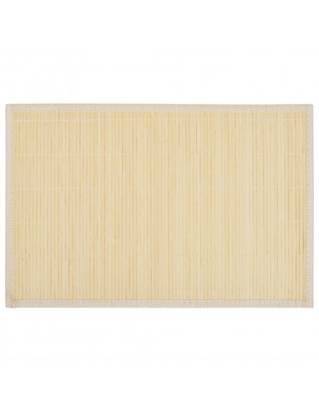 6 Tovagliette di Bamboo 30 x 45 cm Naturale
