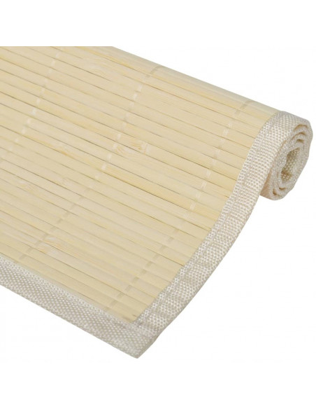 6 Tovagliette di Bamboo 30 x 45 cm Naturale