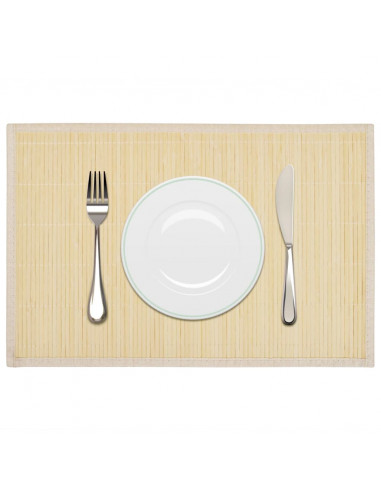 6 Tovagliette di Bamboo 30 x 45 cm Naturale