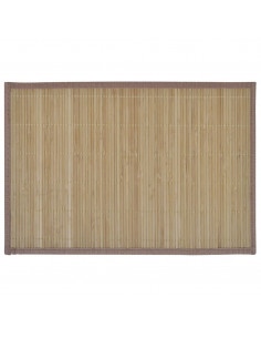 6 Tovagliette di Bamboo 30 x 45 cm Marrone