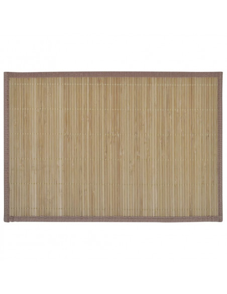 6 Tovagliette di Bamboo 30 x 45 cm Marrone