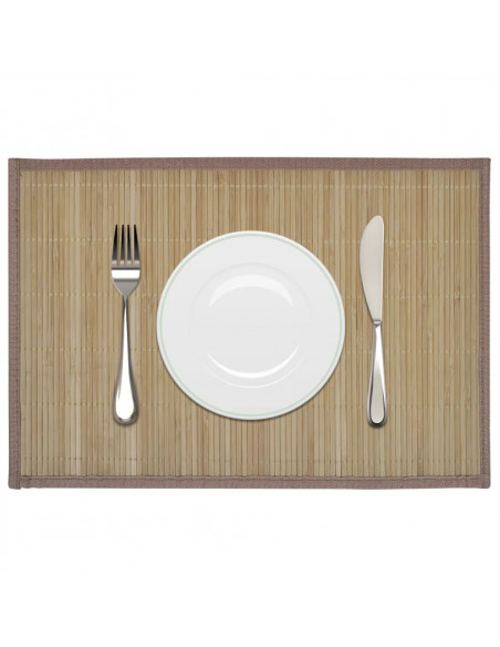 6 Tovagliette di Bamboo 30 x 45 cm Marrone
