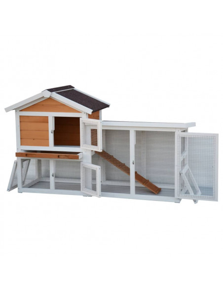 @Pet Conigliera Queensland Bianca e Marrone 147x53x85 cm