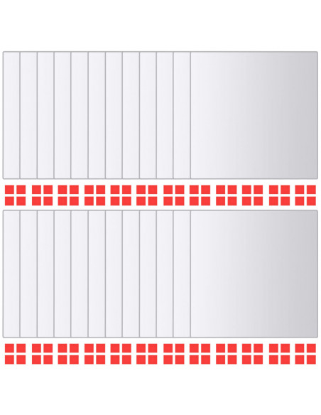 24 Pz Piastrelle a Specchio Quadrate in Vetro