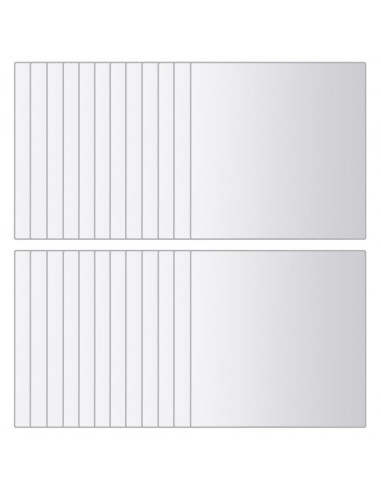 24 Pz Piastrelle a Specchio Quadrate in Vetro