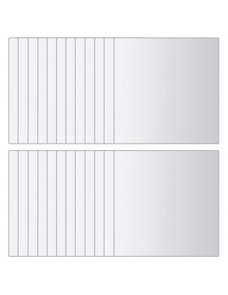 24 Pz Piastrelle a Specchio Quadrate in Vetro