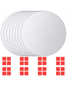 8 Pz Piastrelle a Specchio Rotonde in Vetro
