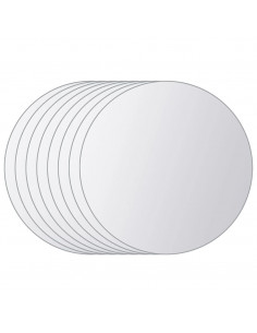 8 Pz Piastrelle a Specchio Rotonde in Vetro 2