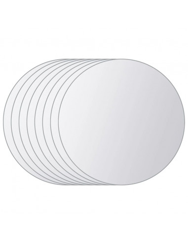 8 Pz Piastrelle a Specchio Rotonde in Vetro