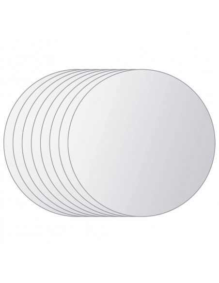 8 Pz Piastrelle a Specchio Rotonde in Vetro