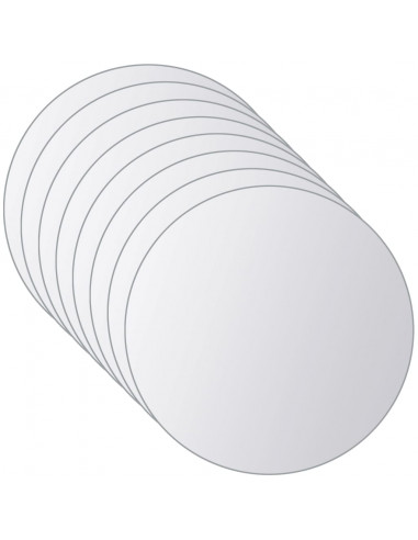 8 Pz Piastrelle a Specchio Rotonde in Vetro