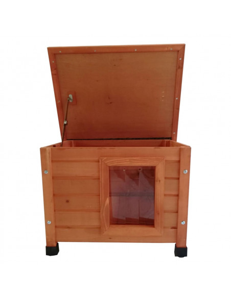 @Pet Cuccia per Gatti da Esterno 57x45x43 cm in Legno Marrone