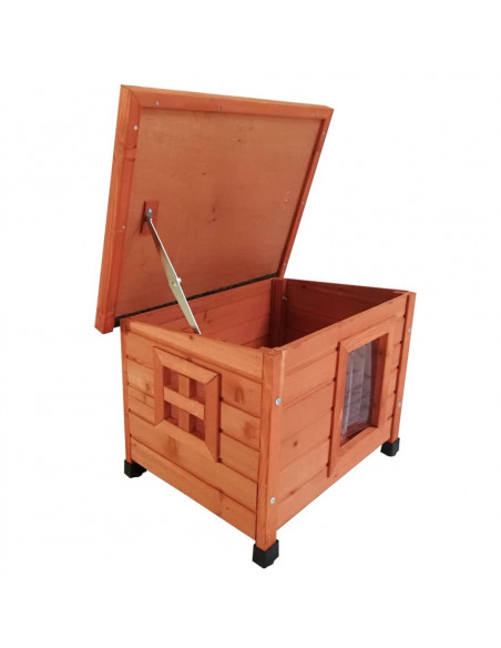 @Pet Cuccia per Gatti da Esterno 57x45x43 cm in Legno Marrone